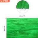 MECCANIXITY 2 Pcs Stained Glass Sheet Mosaic Tile 7.9 Inch x 5.9 Inch Dark Green Stained Glass Sheets for Crafts DIY Art Project