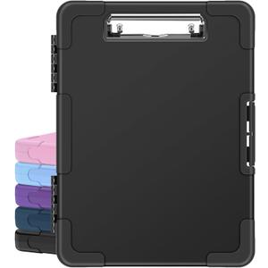 Sooez Toughest Clipboard with Storage, Internal Pen Pouch Included, Letter/ A4 Size, Shockproof Heavy Duty Plastic Clip Boards 8.5x11”, High Capacity Clipboards Box Case for Contractor Trucker Driver