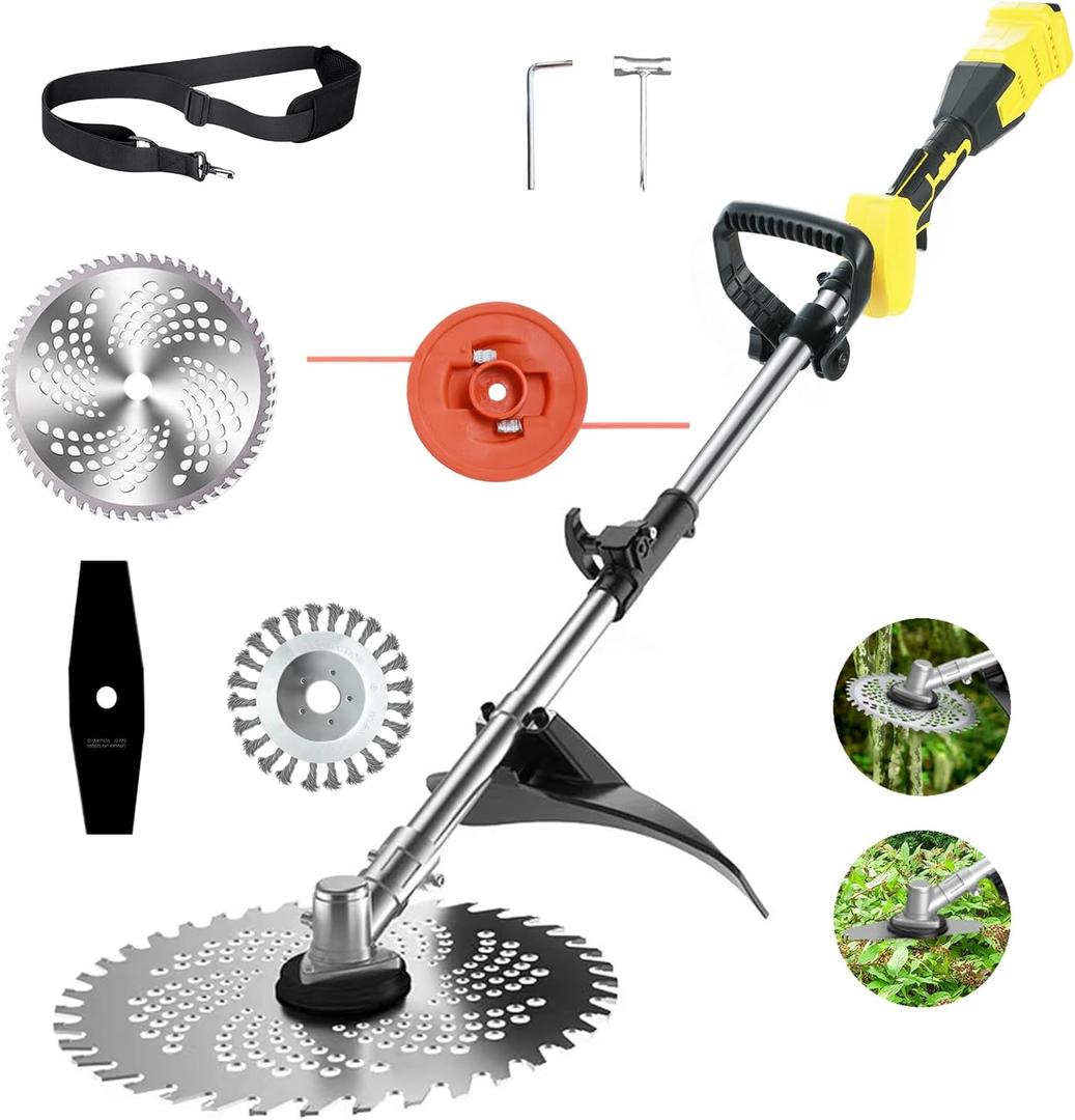 Cordless Weed Trimmer for Dewalt Max Battery,150cm/59in Brushless Electric Weed Wacker for Lawn, Yard, Garden, (Tool Only)