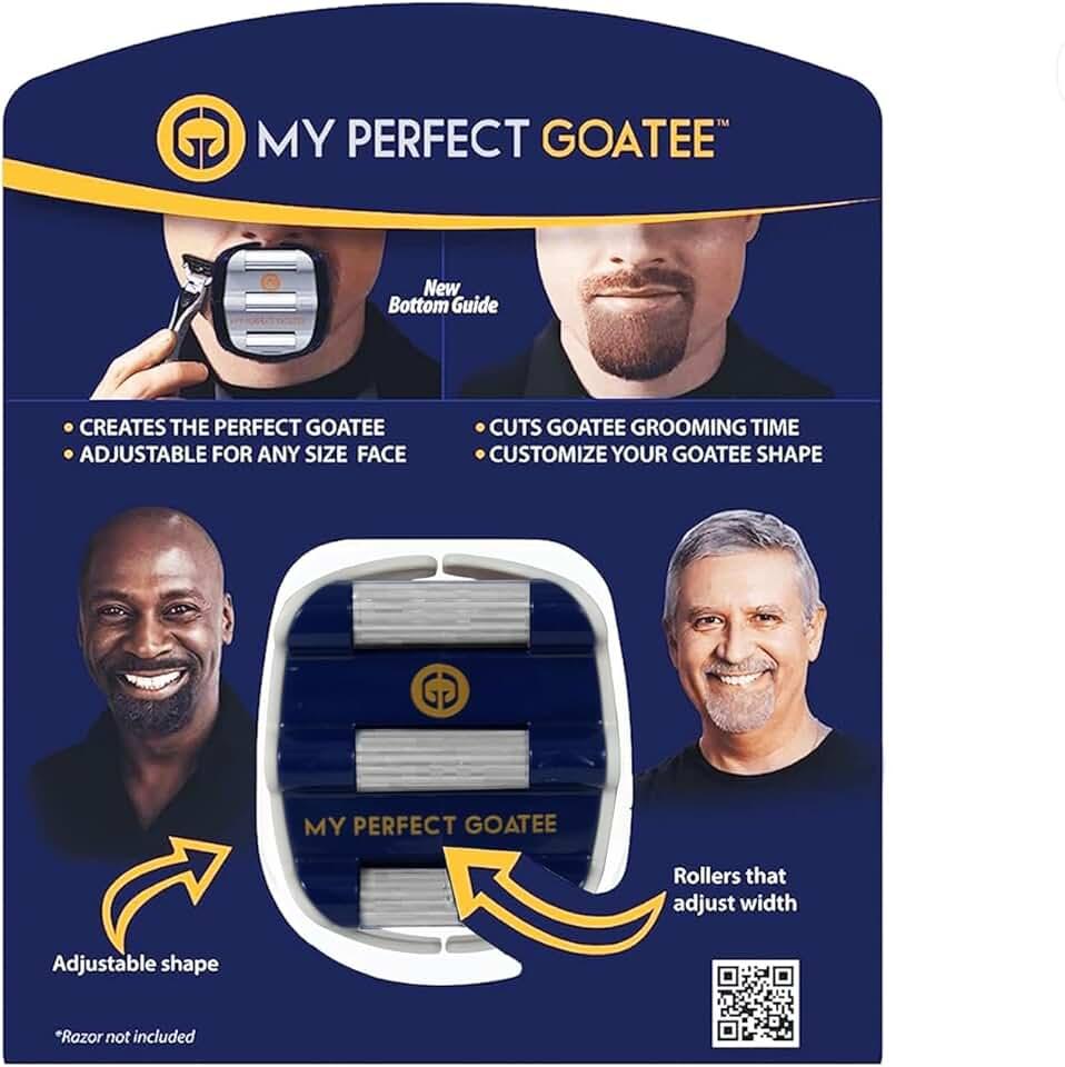 Goatee Shaper Template - Beard Shaping Tool & Guide for Men - Adjustable Goatee Trimming Stencil for Perfect Symmetrical Goatee Every Time | My Perfect Goatee