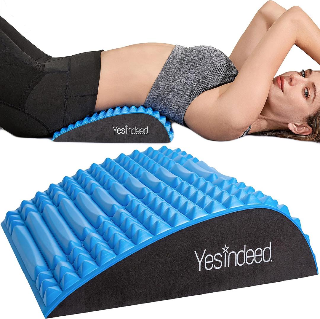 YESINDEED Back Stretcher Pillow Pain Relief for Lower Back, Lumbar Support, Posture Correction, Sciatica Aid, Orthopedic Design, Easy to Use at Home, Office, or Anywhere, Orthopedist Recommended
