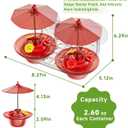 Window Hummingbird Feeder with Strong Suction Cups, 2.6 oz Window-Mounted Small Hummingbird Feeder with Bee-Proof Ports & Dual Sun Shades-Easy to Fill & Clean for Close-Up Bird Watching