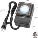 TiFFCOFiO Outdoor Timer Outlet Waterproof, 24 Hour Mechanical Light Timer Outdoor, 2 Grounded Outlets for Home and Garden, 15A 1/2HP, Heavy Duty, ETL Listed (15 Min Interval)