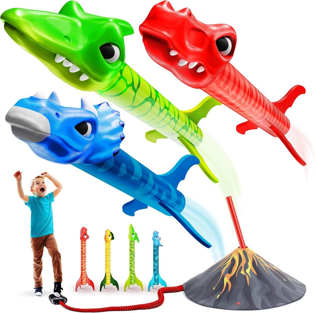 Ninja Blast Dinosaur Toy Rocket Launcher for Kids Toys for Kids 3-5 5-7 4-6 - Outdoor Toys for Kid Ages 4-8 - 3 4 Year Old Boy Birthday Gift - Gifts for Boys Age 3 4 5 6 Years Toy for Toddlers, Appropriate for Kids Aged 3 and Above