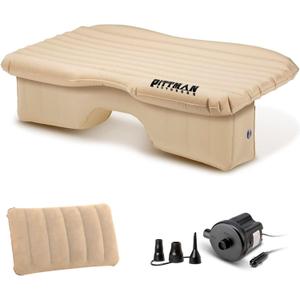 Pittman Backseat Bed for Truck - 60" Backseat Air Mattress for Truck, Vans & Large SUV Bed Mattress - Back Seat Bed for Truck Includes Pump, Pillow & Storage Bag - 60" x 35.5" (Tan)
