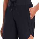 baleaf Women's 7" Athletic Long Running Shorts Workout Gym Quick Dry Hiking Shorts High Waisted Zipper Pocket (XX-Large, Black)