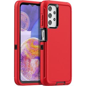 AICase for Galaxy A23 Case(6.6") Case,Heavy Duty Rugged Phone Cover,Durable Military Grade Protection Shockproof/Drop Proof/Dust-Proof Protective for Samsung Galaxy A23 5G 2022 Red