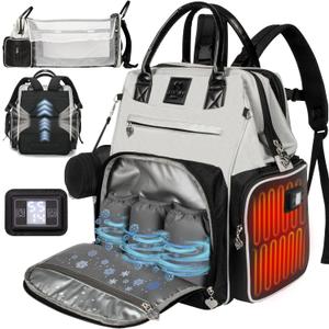 Award-Winning Smart Baby Backpack Diaper Bag with Changing Station  Heated Pockets, Temp Control, Insulated Slots, Water-Resistant Nylon, Organizational Pockets, Baby Essentials Travel Bag, Newborn
