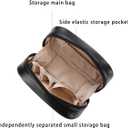 RIGHT AWAY Small Makeup Bag for Purse, Travel Cosmetic Bag Organizer for Women, Cute Make Up Pouch Waterproof Toiletry Bag with Zipper, Portable Makeup Case Skincare Bag for Travel Accessories (Black)