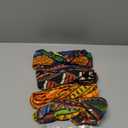 WILLBOND African Boho Print Headband, Head Wrap, Faux Leather Earrings Set for Women (Bright Pattern)