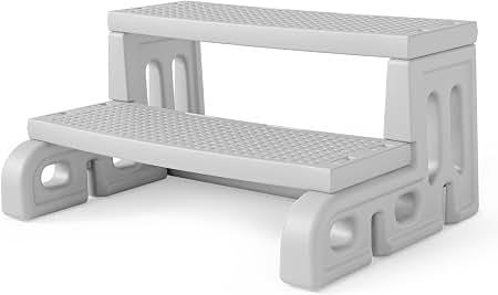 VINGLI Hot Tub Steps, 2-Step Spa Ladder -Gray&White
2-step ladder with non-slip treads for hot tubs and spas, design for indoor or outdoor use steps, easy to move and store