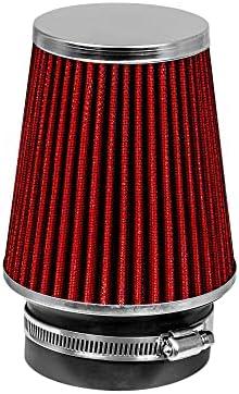RED 3.5" 89 mm Inlet Narrow Air Cone Replacement Performance Washable Clamp-On Dry Air Filter