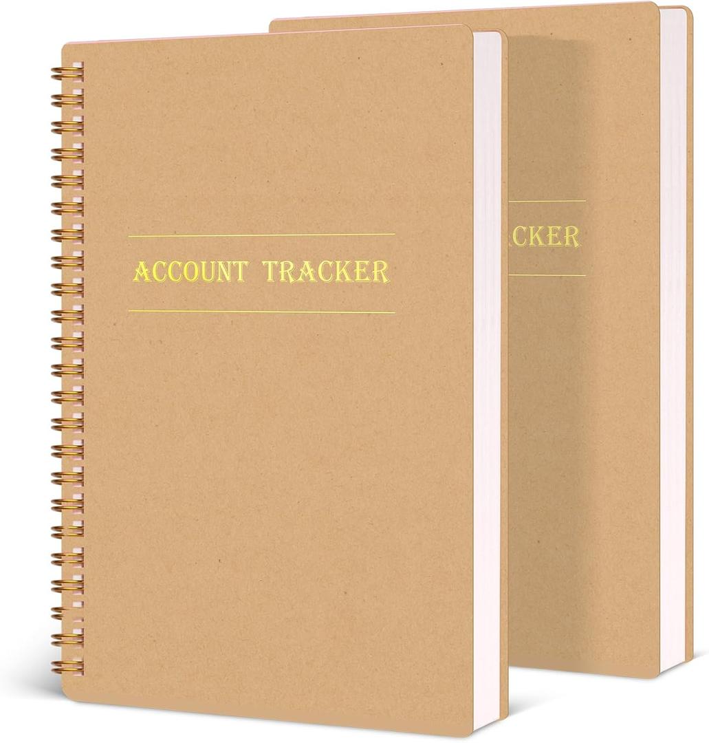 Koogel 2 Pack Accounting Ledger Books, Expense Tracker Notebook A5 Budget Bill Tracker Notebook for Home Budget Tracking Business Bookkeeping Personal Finance Planner, Income and Expense Log Book