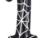 MTLEE Spider Candle Halloween Number Candles Birthday Candles Black White Spider Web Candles Bat Cake Topper Cake Candles for Spider Party Decoration Halloween Party Supplies (1)