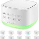 Magicteam White Noise Machine 10 Colors Lights and 25 Soothing Sounds Sleep Sound Machine with 5 Timers with Memory Feature Portable Sound Machine for Baby Adults. (White)