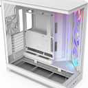 NZXT H9 Flow RGB (2025)  Large Dual-Chamber ATX Mid-Tower Airflow PC Case  Includes 1 x 420mm RGB Fan Unit & 1 x 120mm Fan  420mm Radiator Support  Tempered Glass  Back-Connect Ready  White
