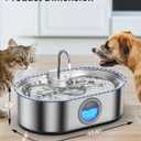 3.4Gal Dog Water Fountain for Large Dogs, 13L Stainless Steel Large Pet Fountain with Deeper & Wider Drinking Area, Automatic Dog Water Bowl Dispenser with Water Window(with 7 Filters) (Silver)