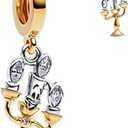 S925 Sterling Silver Gold Plated Romantic Charms, Gifts for Mom Girlfriend Family on Valentine's Day Birthday Christmas Anniversary, Bracelet Necklace Bead Charm