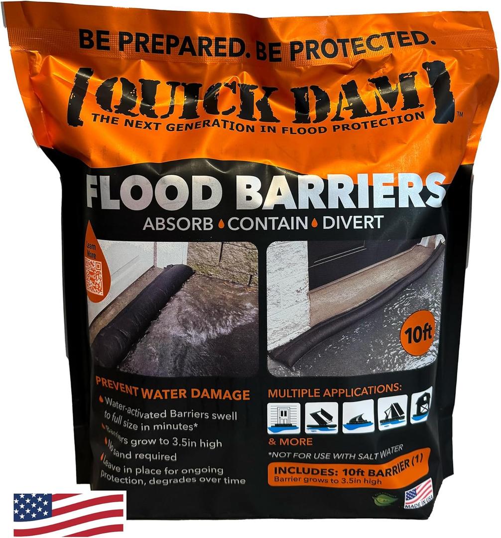 Quick Dam QD610-1 Water Activated Flood Barrier 10 feet, 1-Pack