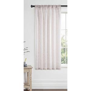 MIULEE Linen White Curtains 54 Inch Length 1 Panels Set for Living Room Bedroom Semi Sheer Light Filtering Farmhouse Rod Pocket Short Soft Thick Linen Textured Window Drapes W42XL54