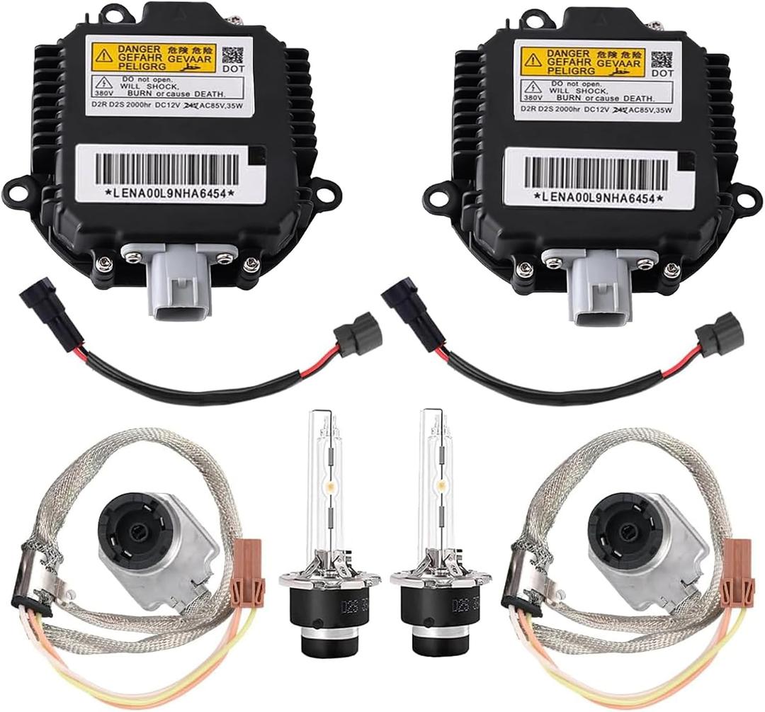 2X Headlight Ballast and Igniter Kit with D2S Bulb - Pair for Both Sides | Compatible with Infiniti Nissan 350Z G37 G35 FX35 Murano Altima Maxima QX56, Replace 28474-89904 28474-8991A NZMNS111LANA