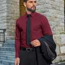 COOFANDY Mens Dress Shirts Long Sleeve Business Shirts Stain Shield Mens Button Down Shirt (L)