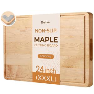 Maple Cutting Board 24 in Feet Over Sink, 24"L x 18.1"W
