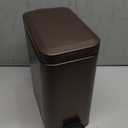 Homie Soft Close, Slim Trash Can 1.6 Gallon with Anti - Bag Slip Liner and Lid, Use as Mini Garbage Basket, Slim Dust Bin, or Decor in Bathroom, Restroom, Kitchen, or Bedroom (Bronze)