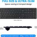 Wireless Keyboard-2.4G USB Ultra Slim Quiet Full Size Matte PC Computer Keyboard,19 Multimedia Keys,Number Pad,Plug&Play,Lag-Free Ergo,Long Battery Life for Desktop,Laptop,Smart TV,MAC,Windows,QWERTY