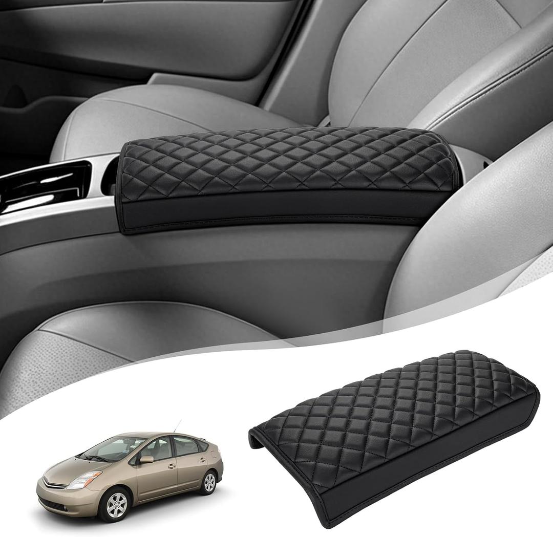 Center Console Armrest Cover for 2004-2009 Toyota Prius, PU Leather Middle Console Lid Protector Arm Rest Cushion Anti-Scratch Thick Pad, Black