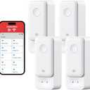 SwitchBot Smart Water Leak Detector, 100dB Adjustable Alerts & App Alerts, IP67 Waterproof, Water Sensor for Kitchen, Bathroom, Basement, No Hub Required (Support 2.4G) (White, Pack, 4)