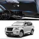 Custom Fit Armada Windshield Sunshade for 2017-2024 2025 Nissan Armada Accessories Front Window Car Shades Shield Cover for Windshield 210T Silver Coating Sun Visor Protector Reflector Blocks UV