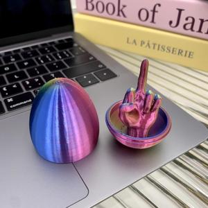 3D Printing Friendly Gesture Egg Tabletop Ornament, Suitable for bedrooms and Living Rooms (Purple)