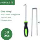 8 Inch Galvanized Steel Landscape Stakes - 50 Pack Heavy Duty U-Shaped Garden Stakes | Rust-Resistant Ground Anchors for Tent Windproof, Landscape Fabric, Lawn Camping, Outdoor DIY Projects