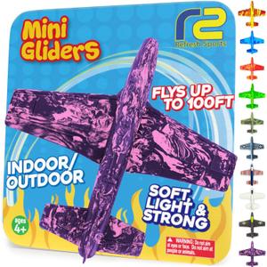 Foam Airplanes for Kids - Best Girl Toys Age 4 & Up - Engaging Toy for 7 Year Old Girl Birthday Gifts - Easter Stuffers for Girls All Ages - Fun Sports Toy & Party Favors & Outdoor Toys Age 6-8+ (Purple)