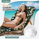 Outdoor Chaise Lounge Chair Cushion, Waterproof Non-Slip Patio Chaise Lounge Cushions for Outdoor Furniture, Thickened Patio Pool Lounge Chair Cushion, 76.4 x 22.8 x 4.7 Inches, Green Floral