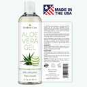12oz Organic Aloe Vera Gel for Face, Skin, Hair & Sunburn Relief - From 100 Percent Pure Aloe Vera - Cold Pressed, Vegan, Unscented - Made in USA.