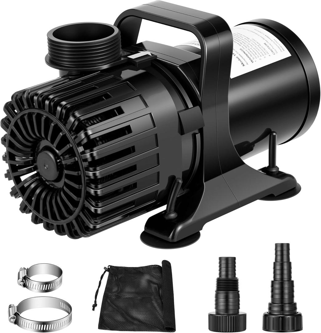 VIVOSUN 3000 GPH Submersible Water Pump with Barrier Bag, 150W Pond Pump with 18FT. Lift Height, Ultra Quiet Aquarium Pump for Pond, Waterfall, Fish Tank, Statuary, Hydroponic