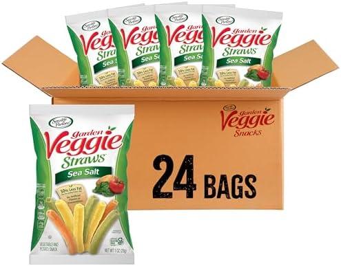 Sensible Portions Garden Veggie Snacks - Veggie Straws, Snack Size, Sea Salt, 1 Oz (Pack of 24) (BB: January 26, 2026)