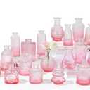 RUCKAE Flower Vase in Bulk 22 Glass Bud Vases Vintage Small Vases for Centerpiece Table Wedding Decorations Home Decor Party (Gradient Pink 22 Pack)