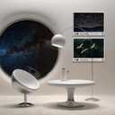 Framed Starry Sky Flying Cranes Japanese Bird Rustic Nature Animal Wall Art Decor Canvas Print Picture Yayoi Kusama Style Modern Poster Gallery Bedroom Living Room Studio 12x16 Inch Ready to Hang