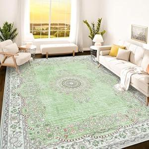 Istana 9x12 Area Rug - Green 9 x 12 Area Rugs for Living Room - Foldable 9x12 Rugs for Bedroom/ Living Room Rug - Stain Resistant Washable Rugs - Eco-Friendly Area Rugs