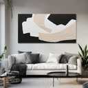 Flairart Abstract Canvas Wall Art Minimalist Wall Art Black White and Beige Home Decor Abstract Artwork Wall Decor Artwork for Bedroom Living Room Decoration Home Kitchen Office 29" X 58"