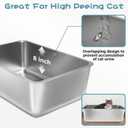 Stainless Steel Cat Litter Box, 23.6"x15.8"x8" XXL Stainless Steel Litter Box 8 inch Deep, Extra Large Metal Litterbox for Big Cats, Non Stick Surface, Easy to Clean, High Sided