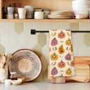 Giosve Halloween Pumpkin Kitchen Towels, Farmhouse Fall Spooky Pumpkin Botanical Decorative Hand Towels for Bathroom, Halloween Dish Tea Towel for Kitchen Decor, 16x24 Inch