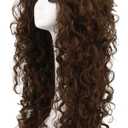 karlery Women's Fluffy Curly Dark Brown wig Halloween Cosplay Wig Anime Costume Party Wig