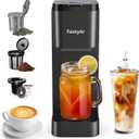 Single Serve Brewer, Iced | Hot | Bolder Coffee | Iced Tea Capabilities, Compatible with K Cup Pods, Grounds and Tea Leaves, 6 to 16oz Brew Size, Perfect for Small Spaces, Black