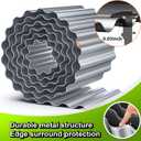 LAVEVE Corrugated Metal Garden Edging 8" x 20Ft, Landscape Edging Border for Lawn, Flower Bed, Garden Fence, Paver Edging (Silver)