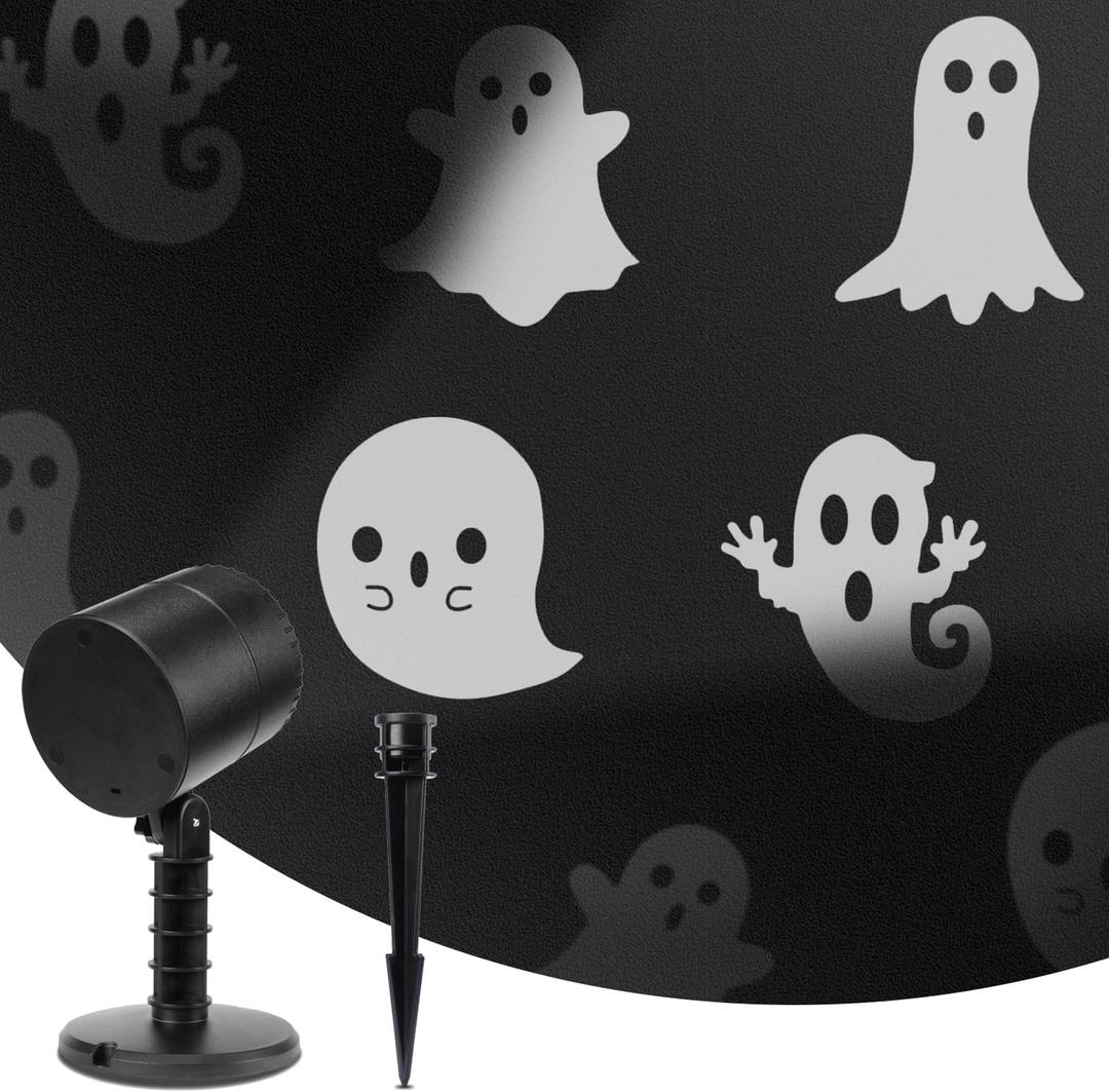 Halloween Projection Lights Outdoor, Rotating Ghost Projector Lights with Timer Function, Halloween LED Projector Waterproof for Outside House Yard Garage Front Door Decor
