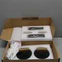 24 Inch Battery Operated Wall Sconce Set of 2, Dimmable Battery Sconces with Remote Control, 8000 mAh Rechargeable Sconces, 350 Rotate Modern LED Lights for Bedroom, Living Room, Black Gold